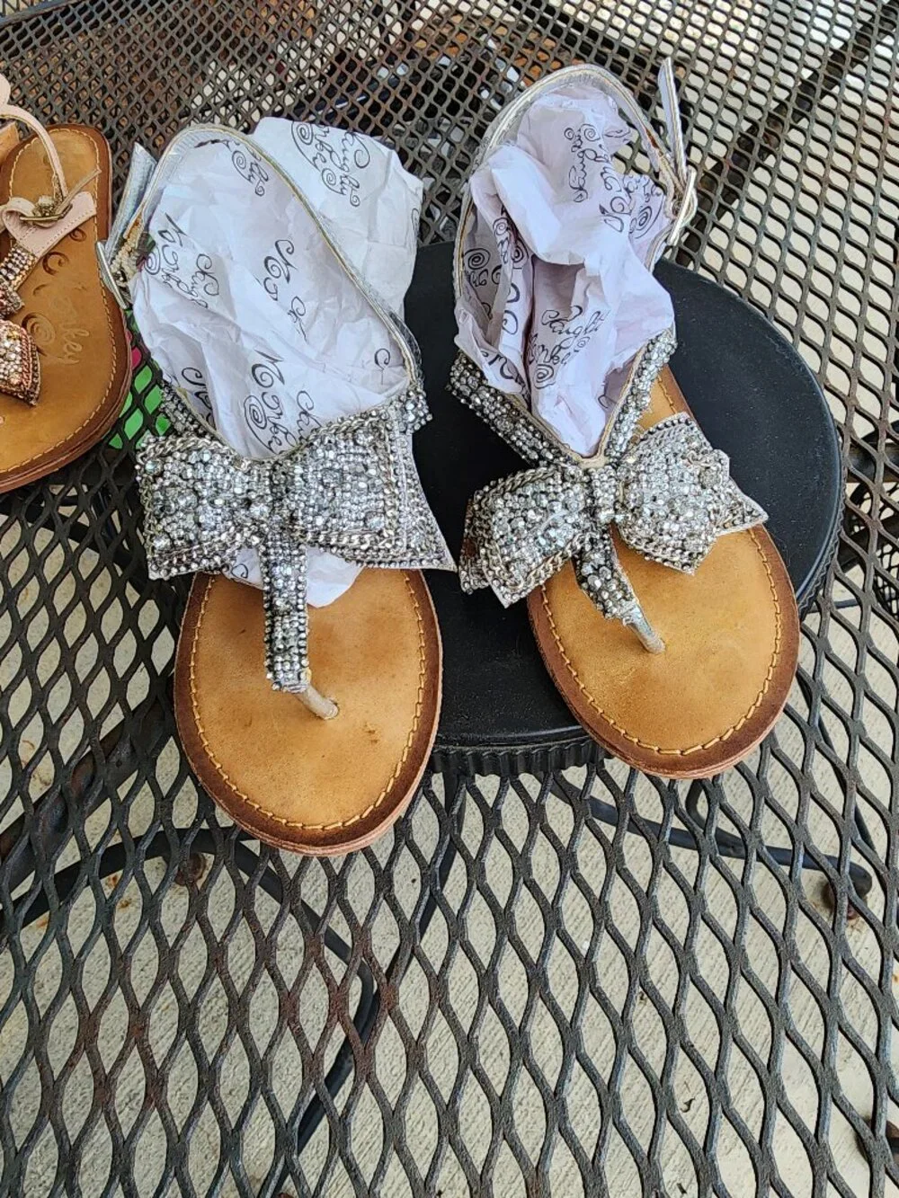 Womens Naughty Monkey Beaded Sandal EUC